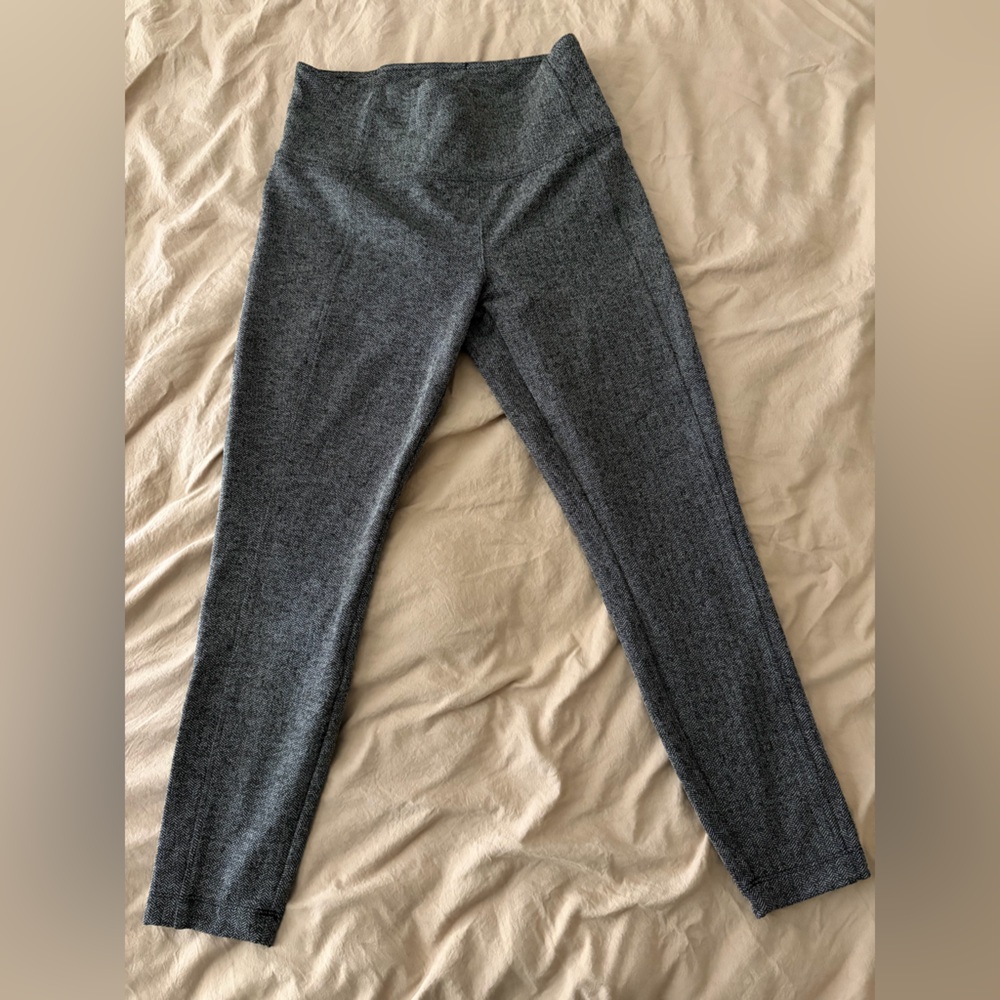 Athleta Black and White Herringbone Leggings